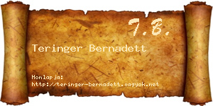 Teringer Bernadett névjegykártya